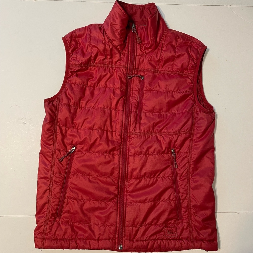 REl Puffer Vest Primaloft Pertex Quantum ECO Lightweight Size Small Red